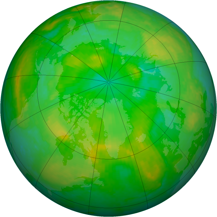 Arctic ozone map for 13 July 2003